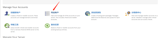 WHM面板如何创建账户插图